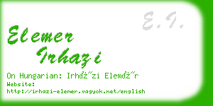 elemer irhazi business card
